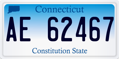 CT license plate AE62467