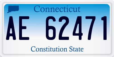 CT license plate AE62471