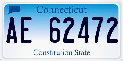 CT license plate AE62472