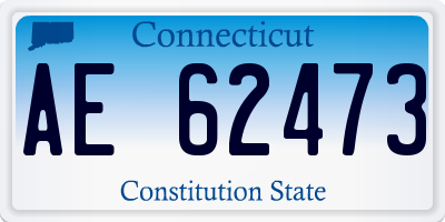 CT license plate AE62473