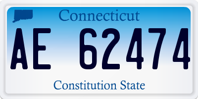 CT license plate AE62474