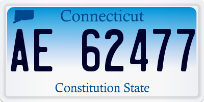 CT license plate AE62477