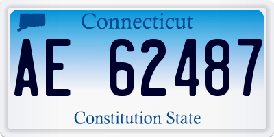 CT license plate AE62487