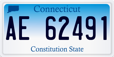 CT license plate AE62491