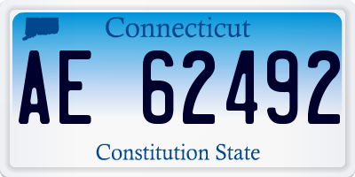 CT license plate AE62492