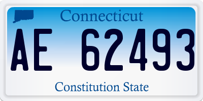 CT license plate AE62493