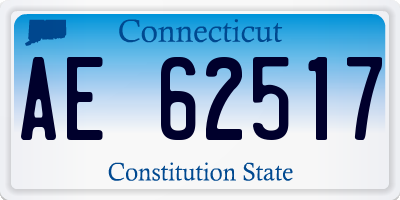 CT license plate AE62517