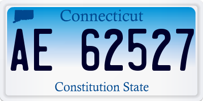 CT license plate AE62527