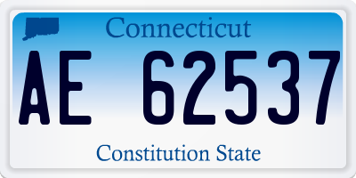 CT license plate AE62537