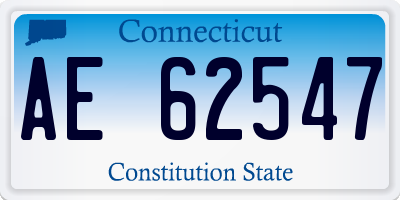 CT license plate AE62547