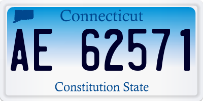 CT license plate AE62571