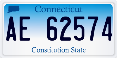 CT license plate AE62574