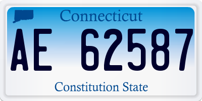 CT license plate AE62587