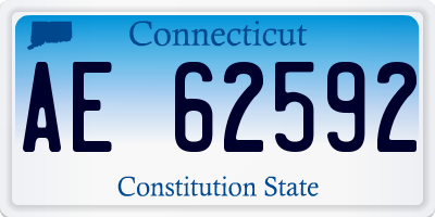 CT license plate AE62592