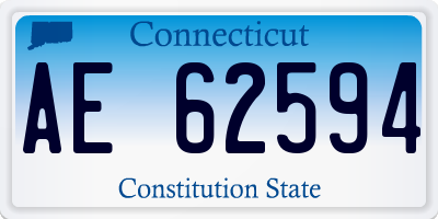 CT license plate AE62594