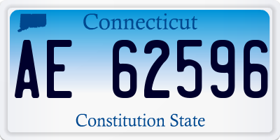 CT license plate AE62596