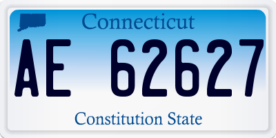 CT license plate AE62627