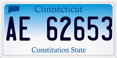 CT license plate AE62653