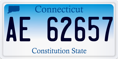 CT license plate AE62657
