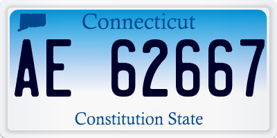 CT license plate AE62667