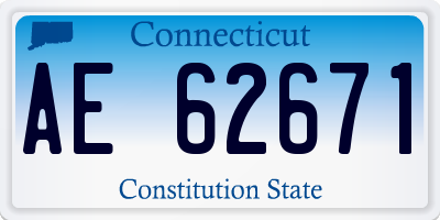 CT license plate AE62671