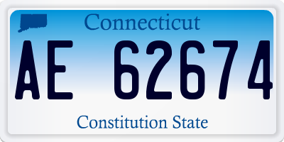 CT license plate AE62674
