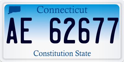 CT license plate AE62677
