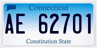 CT license plate AE62701