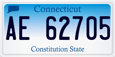 CT license plate AE62705