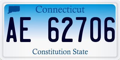 CT license plate AE62706