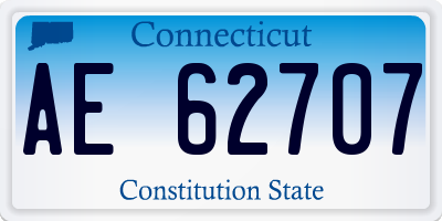 CT license plate AE62707