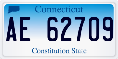 CT license plate AE62709