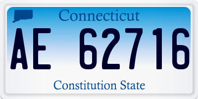 CT license plate AE62716