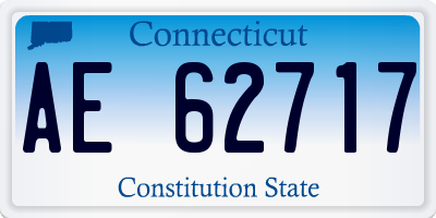 CT license plate AE62717