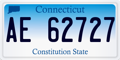 CT license plate AE62727