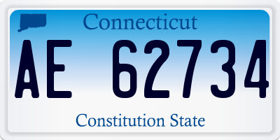 CT license plate AE62734