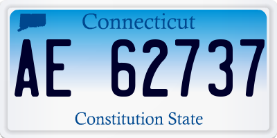 CT license plate AE62737