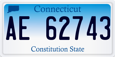 CT license plate AE62743