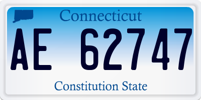 CT license plate AE62747