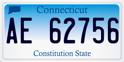 CT license plate AE62756