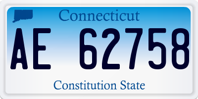 CT license plate AE62758