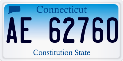 CT license plate AE62760