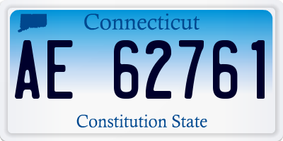 CT license plate AE62761