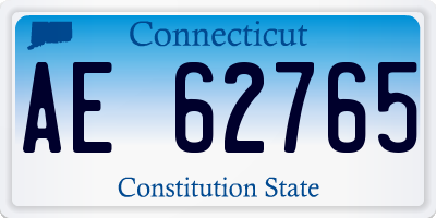 CT license plate AE62765