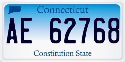 CT license plate AE62768