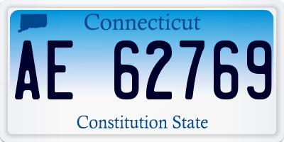 CT license plate AE62769