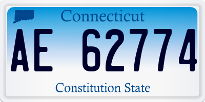 CT license plate AE62774