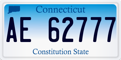 CT license plate AE62777