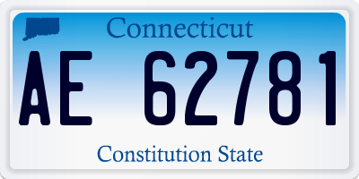 CT license plate AE62781