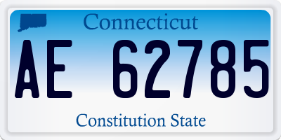 CT license plate AE62785